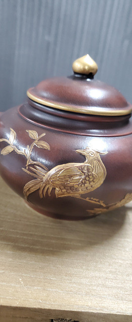 [명휘당] 고경주 자사 금채 부귀 공작문 호 자사호 다호 골동품 수집품 미술품 이미지