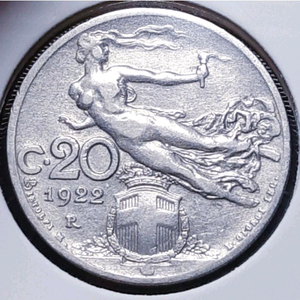 이탈리아 1922년 20센테시미.외국주화 주화 화폐 동전 이미지