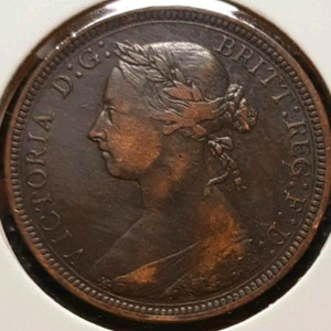 영국 1890년 빅토리아여왕 하프페니.외국주화 주화 동전 화폐 이미지