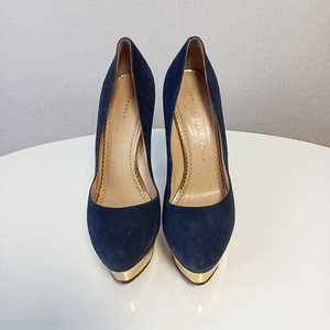 샬롯 올림피아/굽14 킬 하이힐 스웨이드 구두 38/라덴 이미지