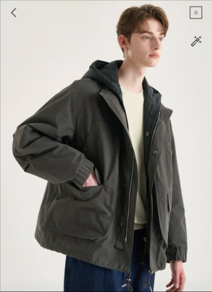 타임 유니온블루의 백 플랩 쉘 파카 M 이미지