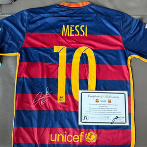 리오넬 메시 친필 싸인 15-16 FC 바르셀로나 유니폼 이미지