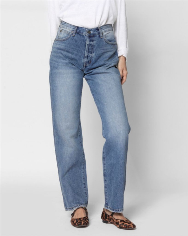식스앤어하프 SIX AND A HALF - MID RISE STRAIGHT - MEDIUM BLUE 미드라이즈 데님 이미지