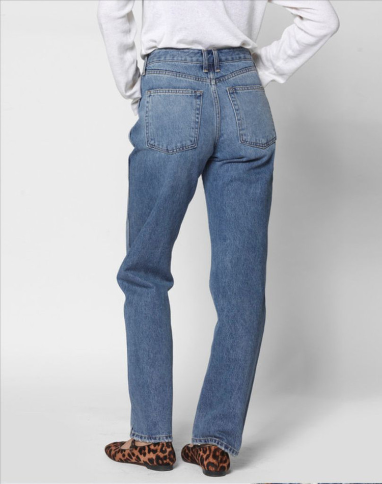 식스앤어하프 SIX AND A HALF - MID RISE STRAIGHT - MEDIUM BLUE 미드라이즈 데님 이미지