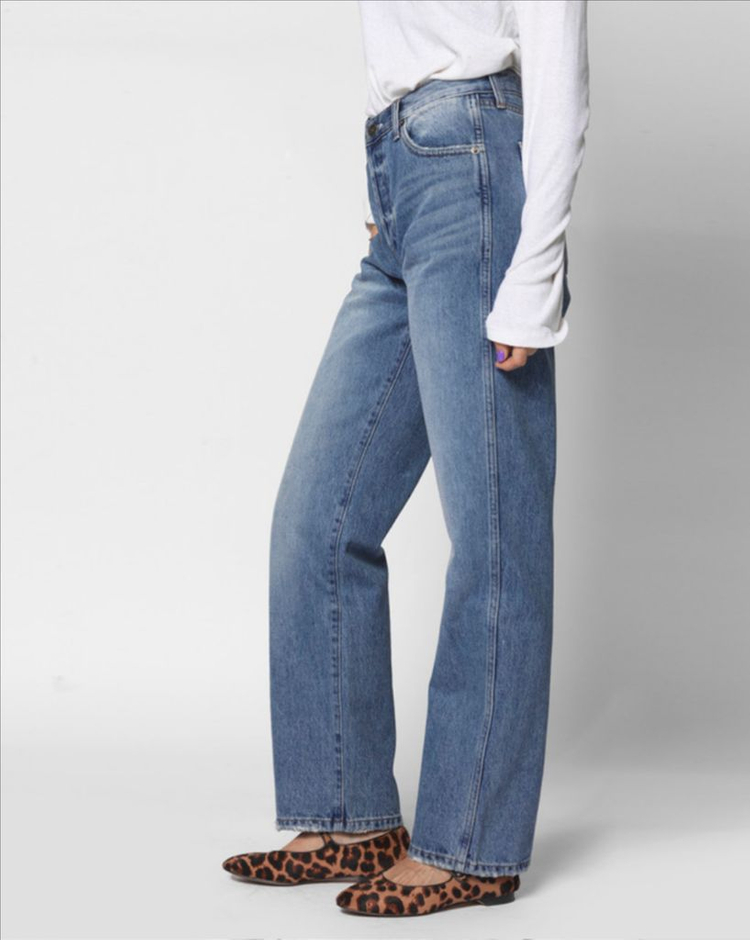 식스앤어하프 SIX AND A HALF - MID RISE STRAIGHT - MEDIUM BLUE 미드라이즈 데님 이미지