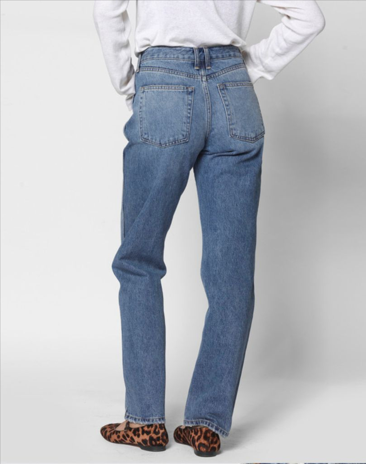 식스앤어하프 SIX AND A HALF - MID RISE STRAIGHT - MEDIUM BLUE 미드라이즈 데님 이미지