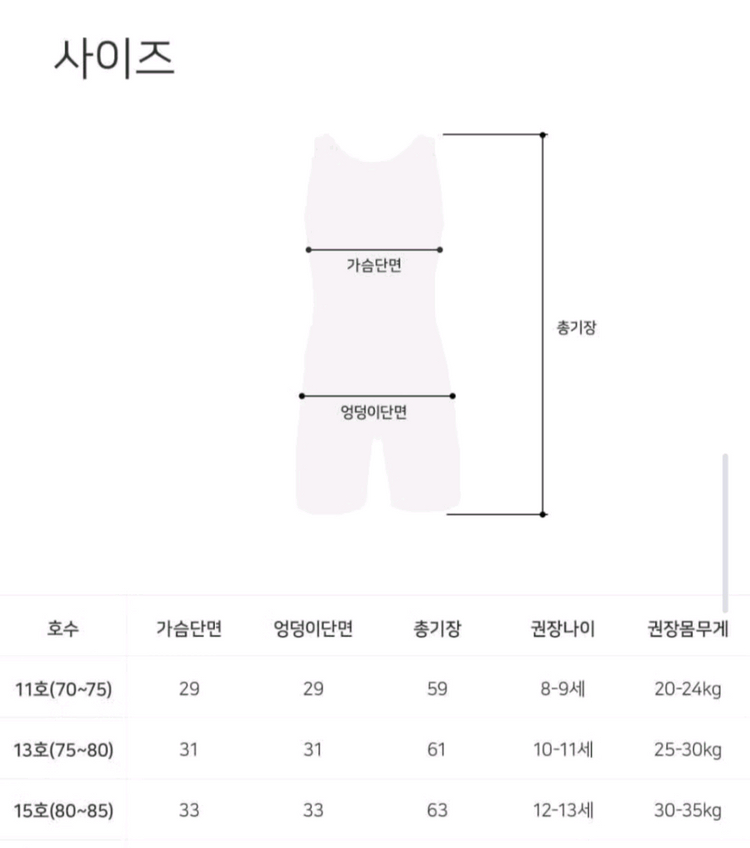 제테스 여아수영복 15호 (80-85) 반신 3부 이미지