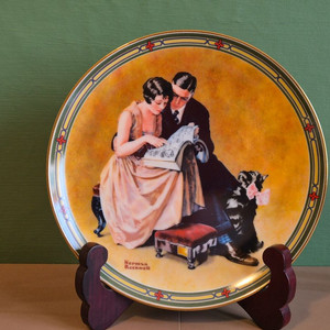 엔틱 노먼록웰 장식접시.미국 이미지