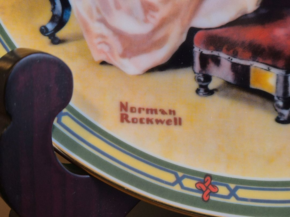 엔틱 노먼록웰 장식접시.미국 이미지