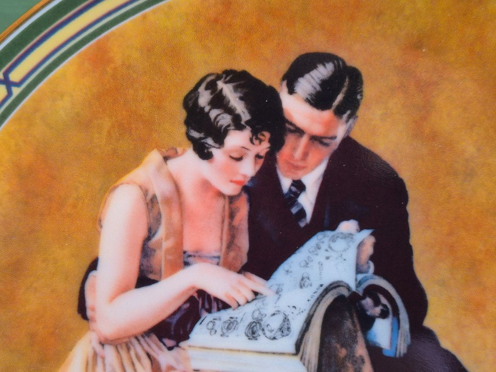 엔틱 노먼록웰 장식접시.미국 이미지