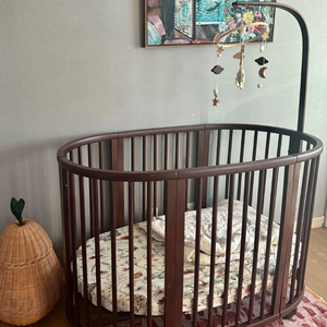 [최종가]스토케 슬리피 아기 침대 V2 월넛(다크브라운) 유아 신생아 원목 크립 바시넷 이미지