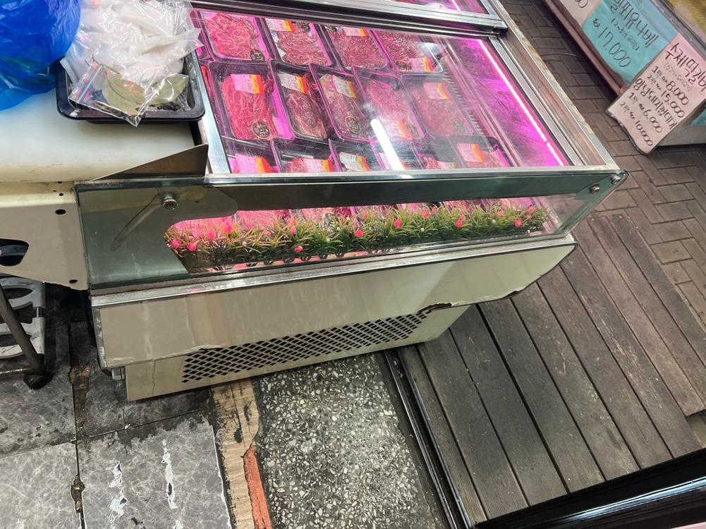 업소용 냉장고 쇼케이스. 냉장평대 이미지