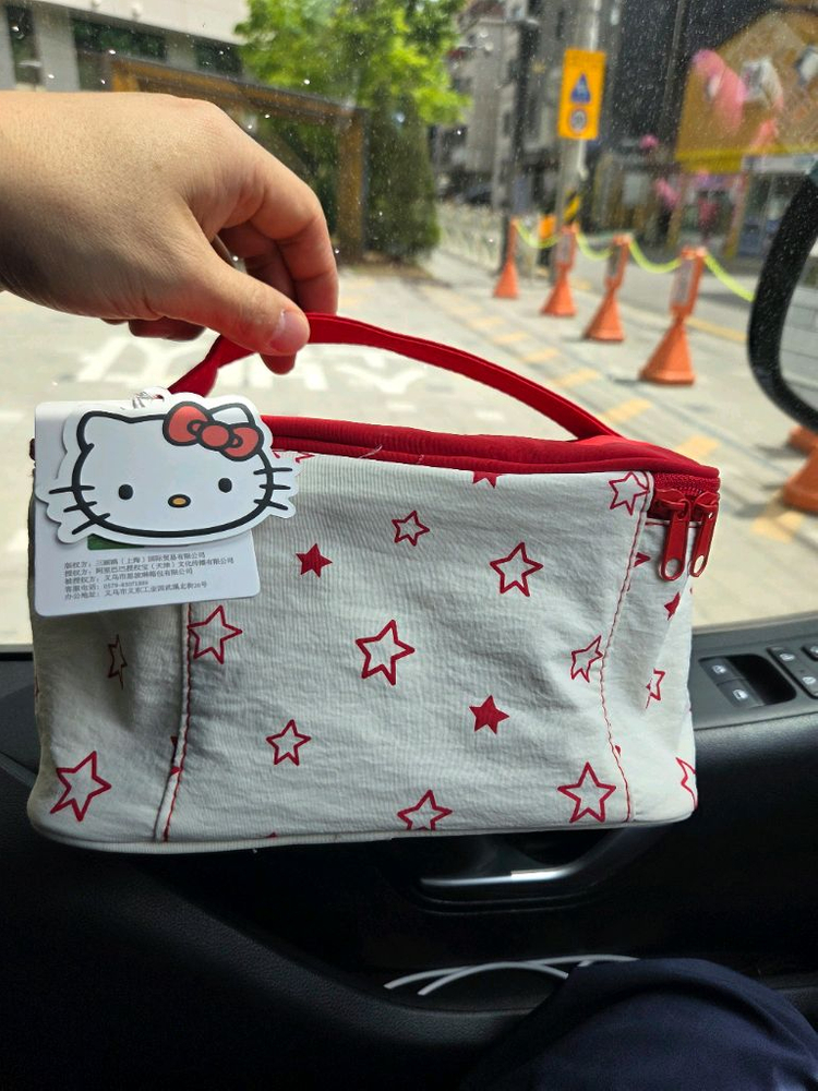 산리오 헬로키티 파우치,화장품,피크닉,도시락 가방 이미지