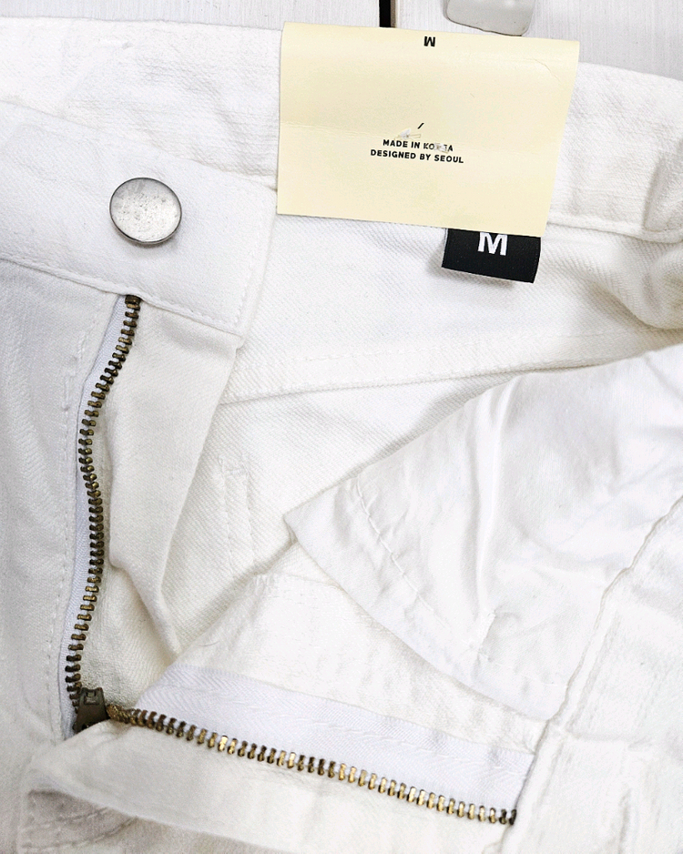 [새상품]화이트/아이보리 데님 스판 팬츠 이미지