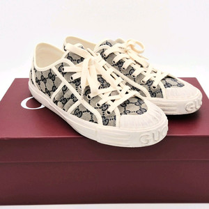 [중고명품셀렉트]구찌 캔버스 로우탑 남성 스니커즈 7 1/2 이미지