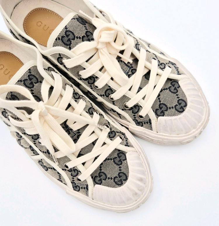 [중고명품셀렉트]구찌 캔버스 로우탑 남성 스니커즈 7 1/2 이미지