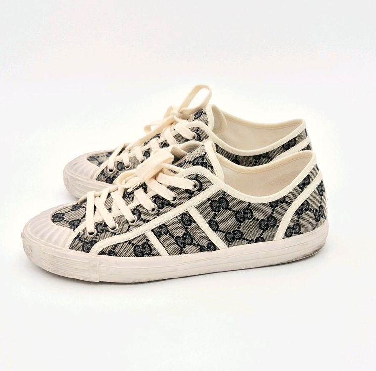 [중고명품셀렉트]구찌 캔버스 로우탑 남성 스니커즈 7 1/2 이미지