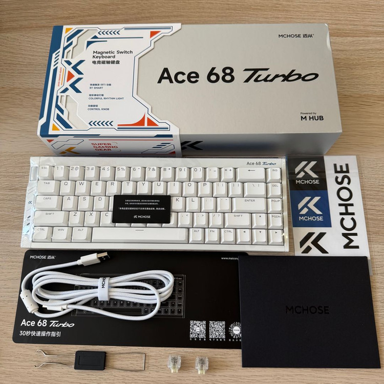 MCHOSE Ace 68 Turbo 풀알루미늄 자석축 키보드 (북극성자석축/화이트/미사용) 이미지