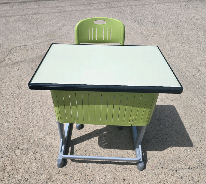 [우진]강화유리 높이조절 책상+의자세트 학원책상세트 (S/L)사이즈 선택가능 이미지