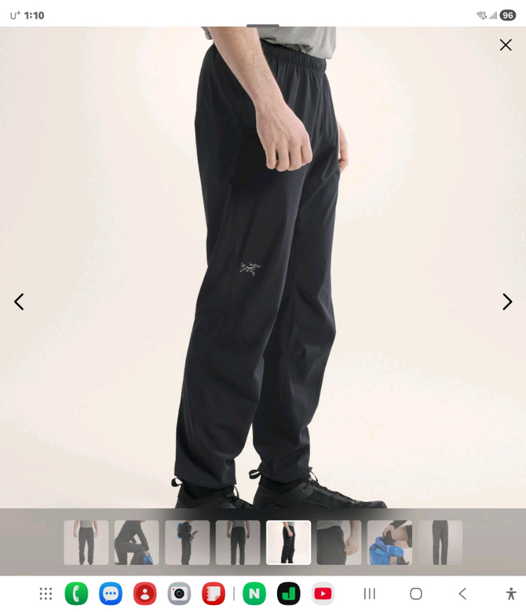 아크테릭스 남성 인센도 팬츠 블랙 이미지