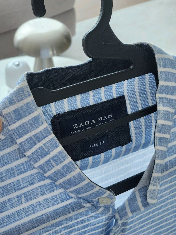 ZARA MAN 자라남성 슬림핏 스트라이프 셔츠 남방 이미지