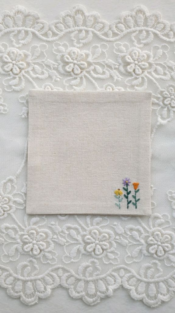 프랑스자수 코튼린넨 티코스터(2장 1세트) 이미지