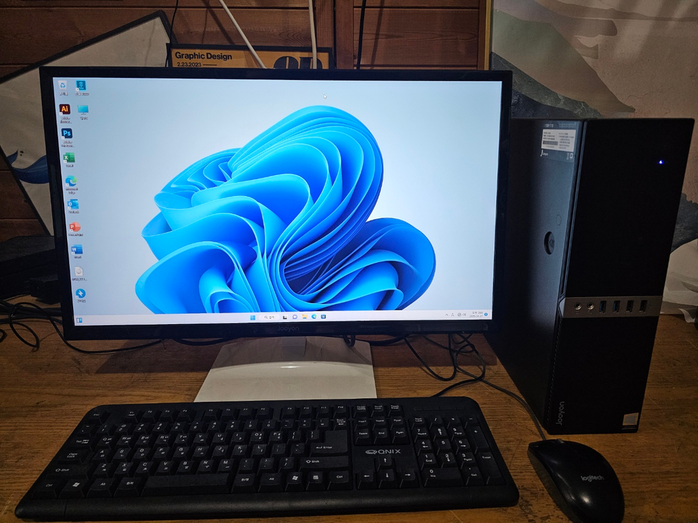 사무용 주현테크 컴퓨터 24인치 모니터 셋트 판매 이미지