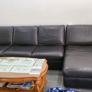 이태리 통가죽 4인용 소파 이미지