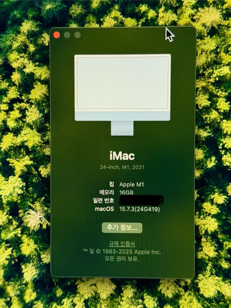 M1 아이맥 16g 1TB 블루 S급 이미지