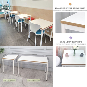 (( 미개봉 새상품 )) 화이트 사각테이블, 업소용테이블, LPM테이블 식탁, 카페테이블, 음식점, 업소용가구 이미지
