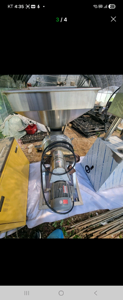 식품장비 팝니다.분말충진기, 오거이송기, 분식/습식분쇄기, 당의기, 원적외선 건조기, 고점도 충진기, 밴딩기 등 이미지