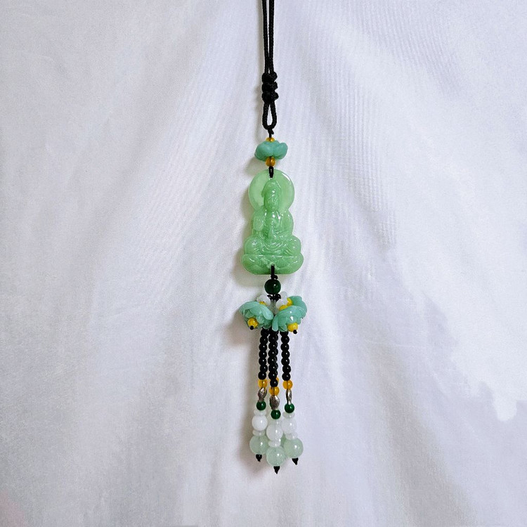 새상품]불상 천연옥 장식 백미러 자동차 차량용 네비 휴대용 전동 운전 오토바이 룸미러 인테리어 현관 창문 화장실 이미지