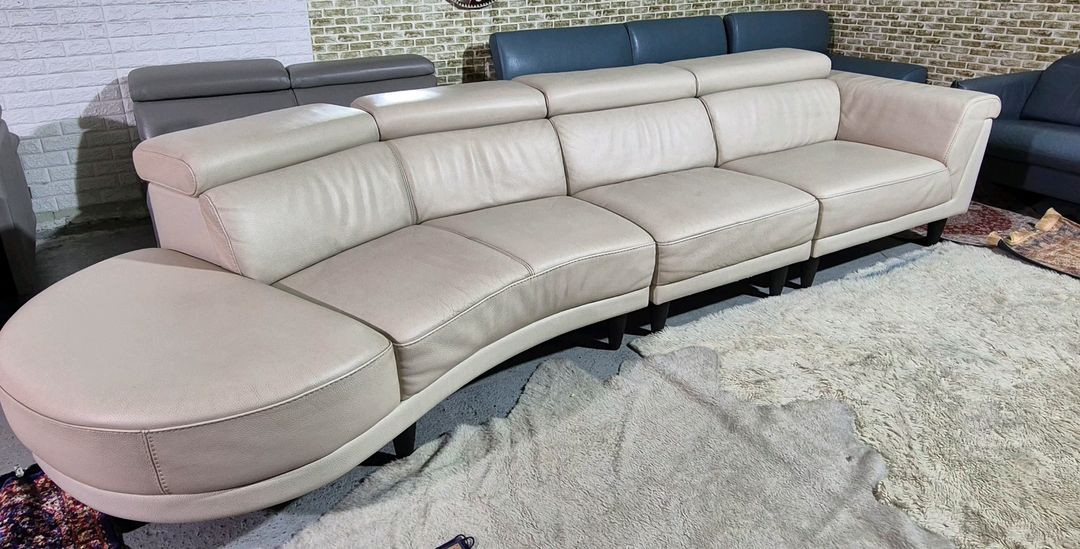 이태리 천연 통가죽 6인 소파쇼파(헤드레스트기능)서울경기근거리 무료배송 이미지