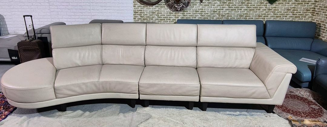 이태리 천연 통가죽 6인 소파쇼파(헤드레스트기능)서울경기근거리 무료배송 이미지