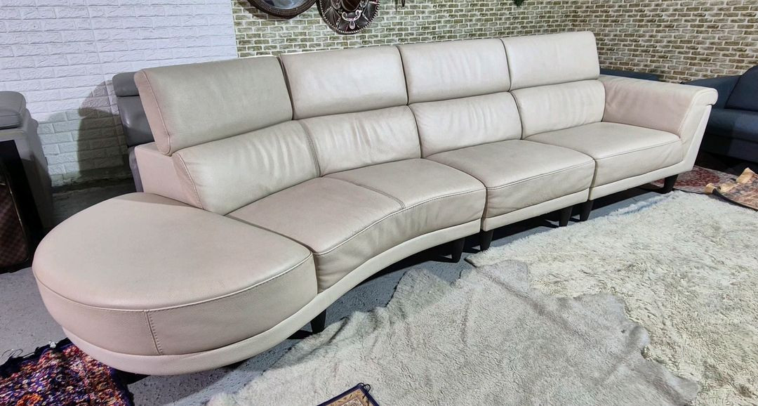 이태리 천연 통가죽 6인 소파쇼파(헤드레스트기능)서울경기근거리 무료배송 이미지