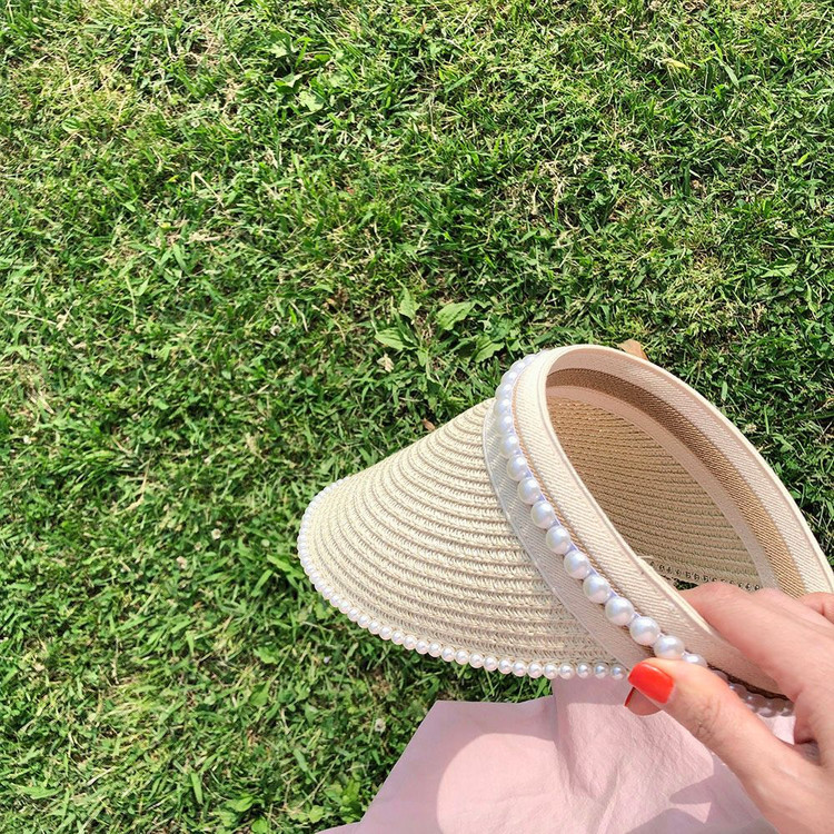 진주 밀집모자 바캉스모자 여름모자 선캡 이미지