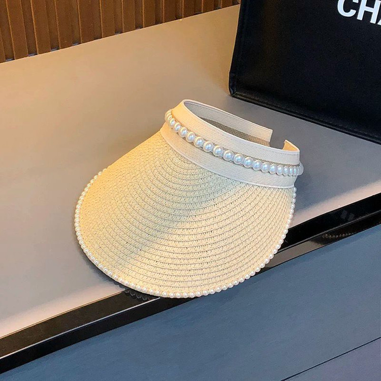 진주 밀집모자 바캉스모자 여름모자 선캡 이미지