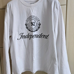 [최저가]지오다노 프린팅 자수 그래픽 디자인 긴팔티셔츠 - 화이트 이미지