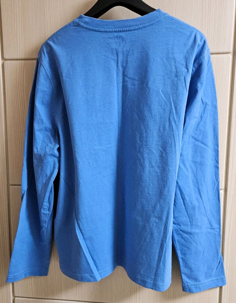 [최저가]지오다노 프린팅 자수 그래픽 디자인 긴팔티셔츠 - 블루 이미지