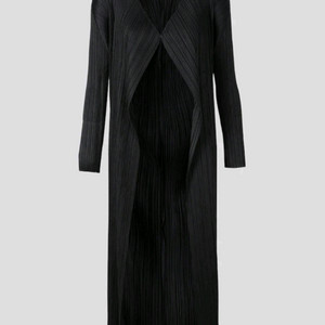 플리츠플리즈 베이직 롱 가디건 블랙 이미지