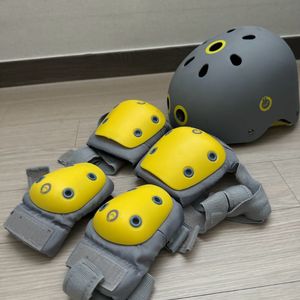 아동용 자전거 헬멧 보호대 세트 이미지