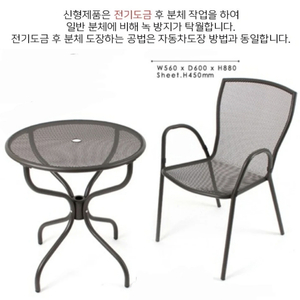 (( 미사용 새상품 )) 야외용의자, 철재 망사의자, 야외용 테이블, 철재 망사 테이블 이미지