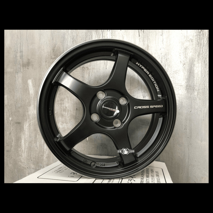 크로스스피드 CR-5 신품 15인치 매트블랙 휠 판매 합니다. 모닝 레이 스파크 큐브 캐스퍼 베뉴 이미지