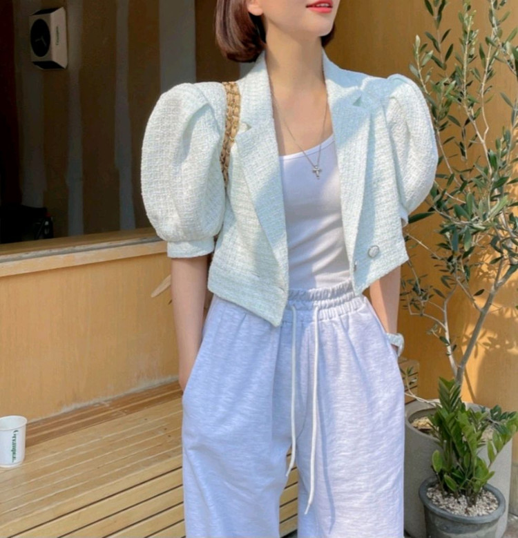 (파미아베크) 민트 크롭 쟈켓 이미지