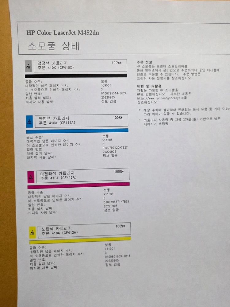 HP Pro M452dn 새상품 / 컬러 레이저 프린터 , 자동양면인쇄 이미지