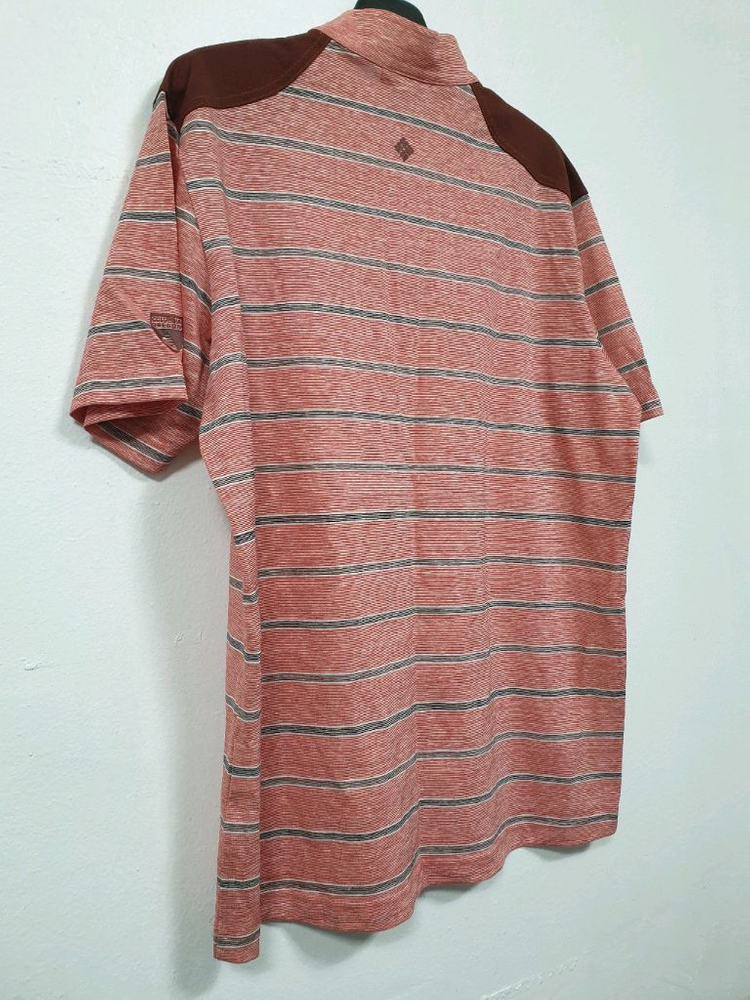 컬럼비아 레드 하프집업 반팔 티셔츠 L사이즈 이미지