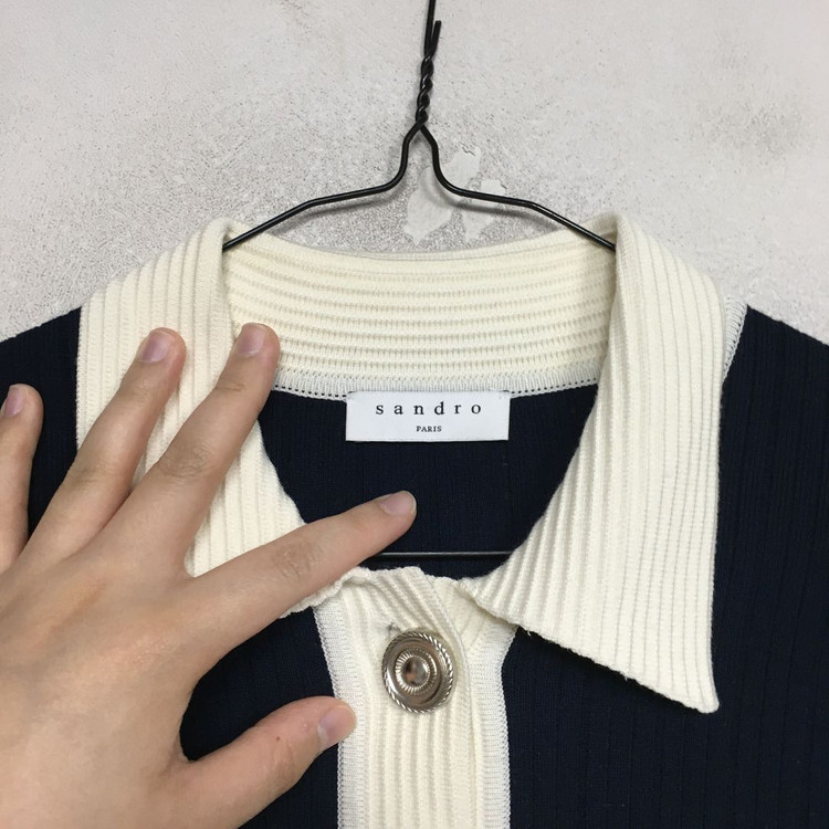 SANDRO 산드로 카라 버튼 가디건 이미지