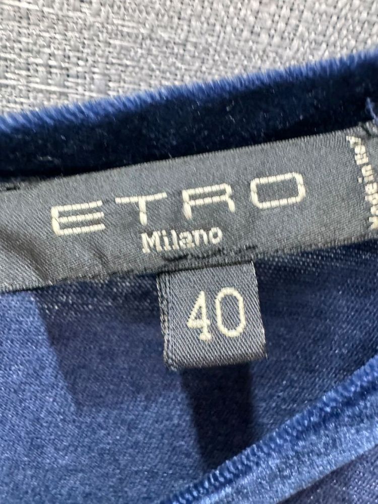 ETRO 에트로 벨벳 배색 네이비 원피스40(55) 이미지