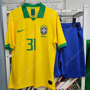 2019 브라질 나이키 홈셔츠 펠레 축구유니폼 상하의세트 여름축구복 (L100) MH89 이미지