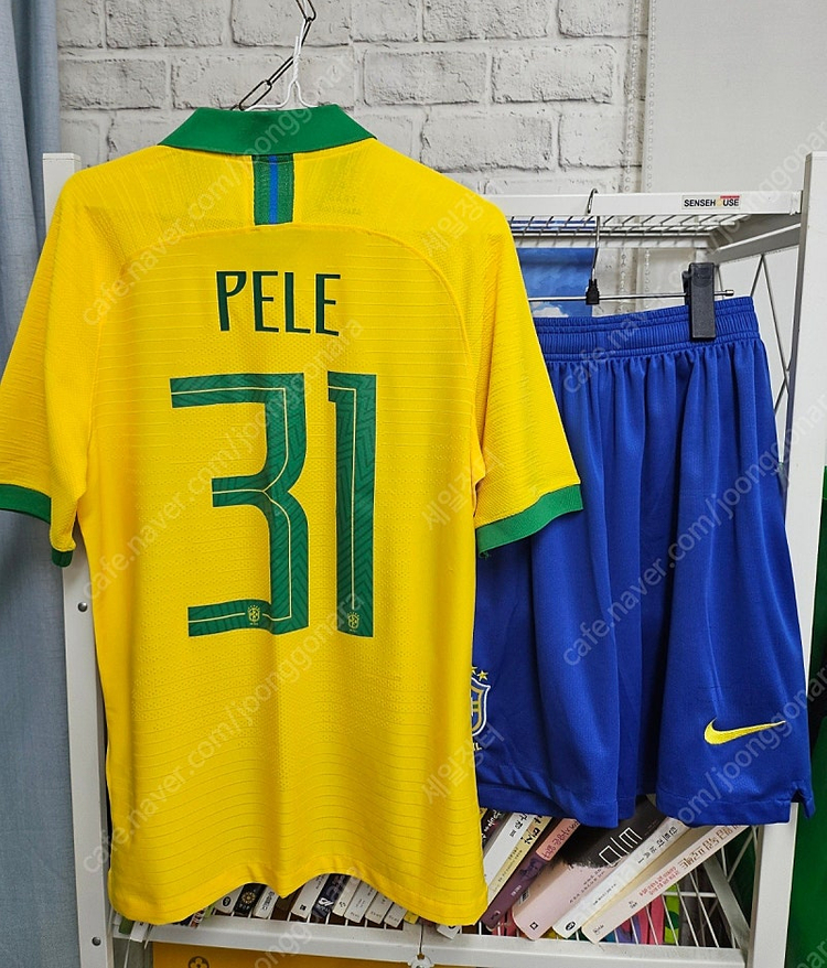 2019 브라질 나이키 홈셔츠 펠레 축구유니폼 상하의세트 여름축구복 (L100) MH89 이미지